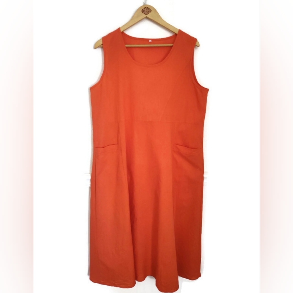 Orange Sleeveless  Maxi Dress Size XL
